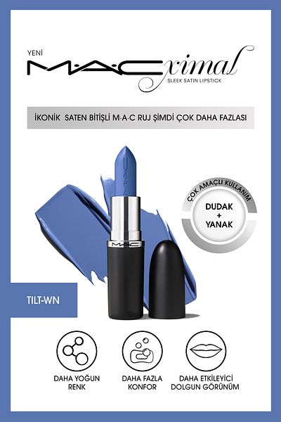 M.A.C High Performance All-Day Flawless Satin Lipstick-silver