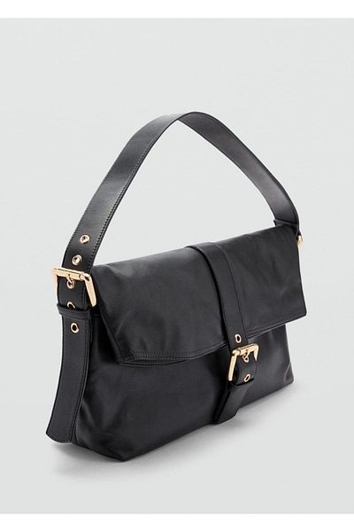 MANGO Woman Ledertasche mit Schnalle