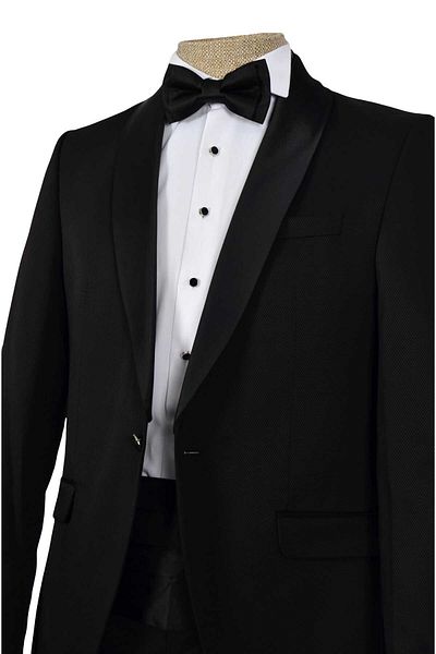 Cengiz İnler Cengiz Inler Gingham Shawl Collar Single Button Groom Suit