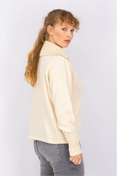 Tchibo Women High Neckline Long Sleeve Textured Sweater, Antique White