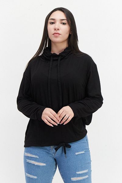 French Connection Women Turtle Neck Long Sleeve Solid Sweater, Black