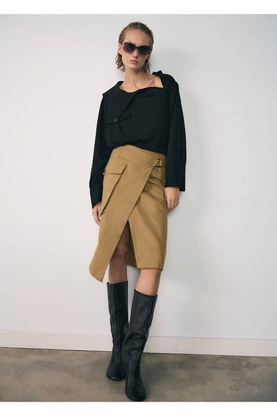 MANGO Woman Cotton shirt with pockets on the chest
