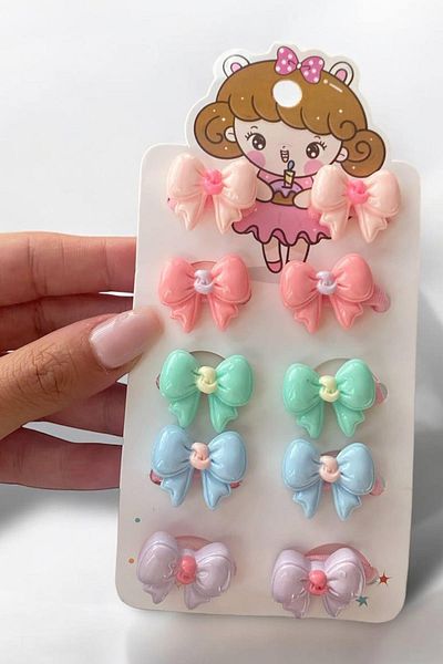 TAKIŞTIR Pack of 10 Mixed Color Ribbon Figured Rubber Buckles