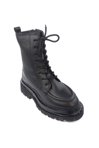 Mira Deri HAKİKİ DERİ PLATFORM TABAN BAĞCIKLI - FERMUARLI KADIN POSTAL