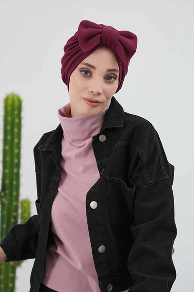 Aisha's Design بونيه شتوي بفيونكة - b-27rb