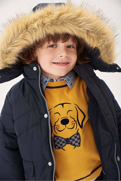 Boboli Boy's Coat Navy Blue