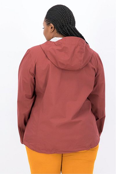 Tchibo Women Hooded Plain Performance Hiking Jacket, Maroon