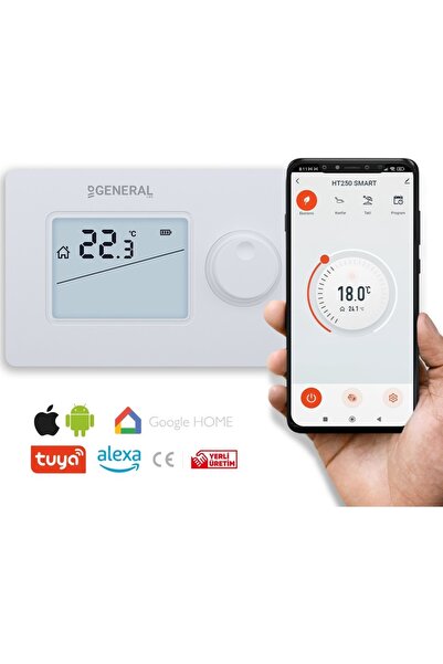 GENERAL Life Ht250 Smart Wi-fi Kontrollü Kablosuz Akıllı Oda Termostatı