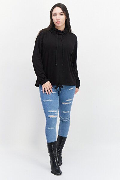 French Connection Women Turtle Neck Long Sleeve Solid Sweater, Black