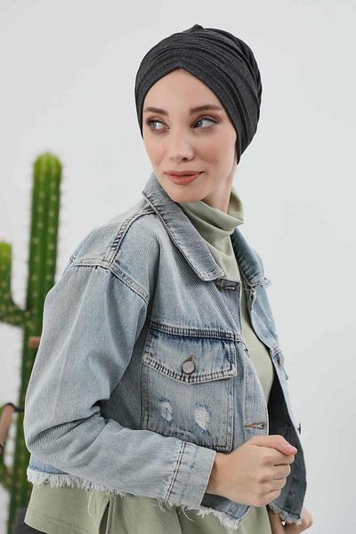 Aisha's Design عمامة بونيه شتوية مع وشاح - b-81rb