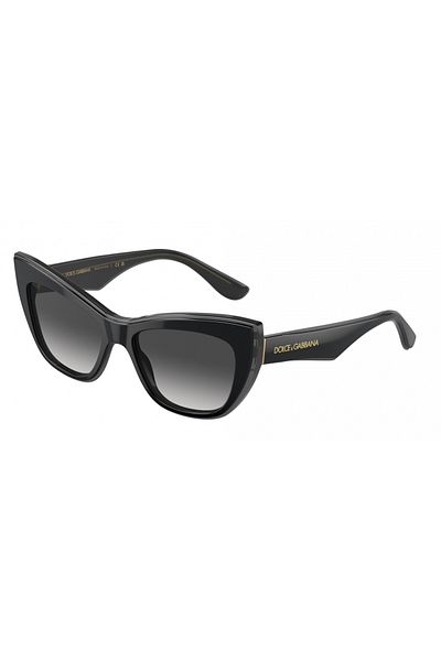 Dolce&Gabbana Dolce & Gabbana Woman Cat Eye Sunglasses- Dg 4417 - Lense Size:54mm - Black/transparent Grey