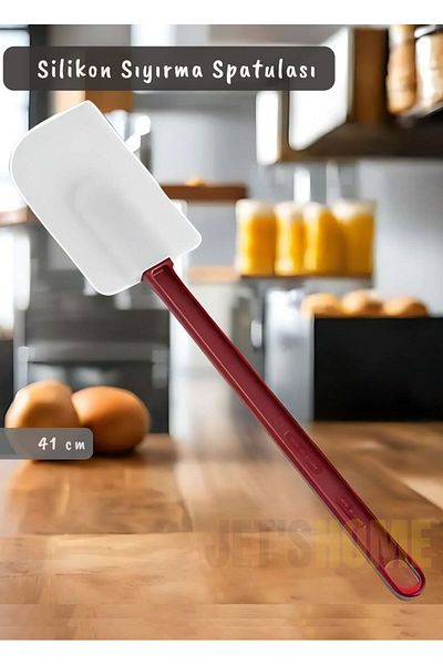Jet's Home 41 cm Large Size Silicone Spatula with Hanging Hole - Mixing and Stripping Spatula, Heat Resistant