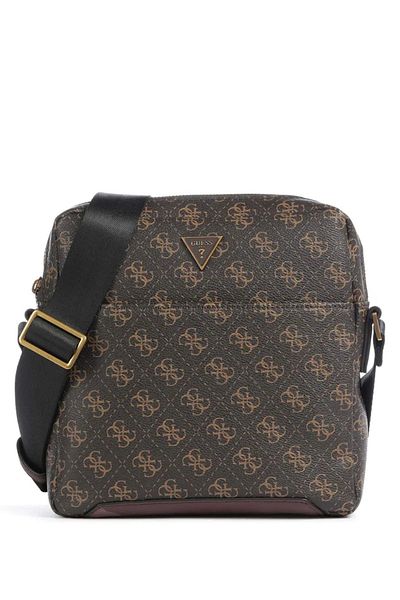 Guess Torino Top Zip Cross Men's Brown Shoulder Bag Hmtolop4258-Bnh