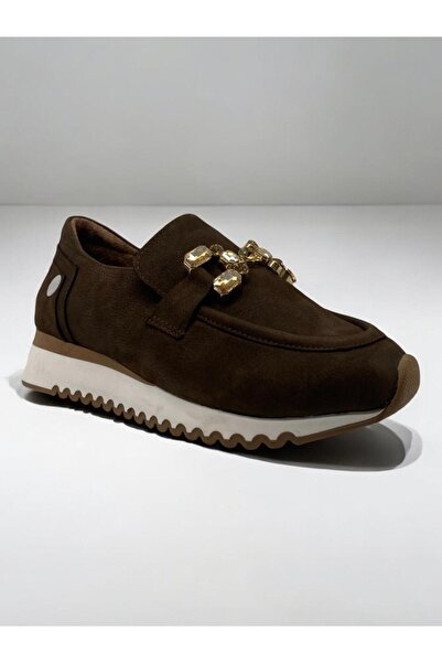 Mammamia D24ka-50 حذاء نسائي كاجوال يومي من الجلد البني