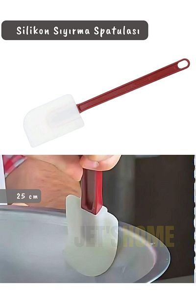 Jet's Home 25 cm Small Size Silicone Spatula - Mixing, Stripping and Heat Resistant with Hanging Hole