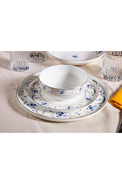 Genel Markalar Blue Garden 24 Parça Bone Porselen Yemek Takımı