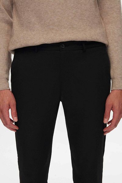 Twn Black Gabardine Jogger Pants