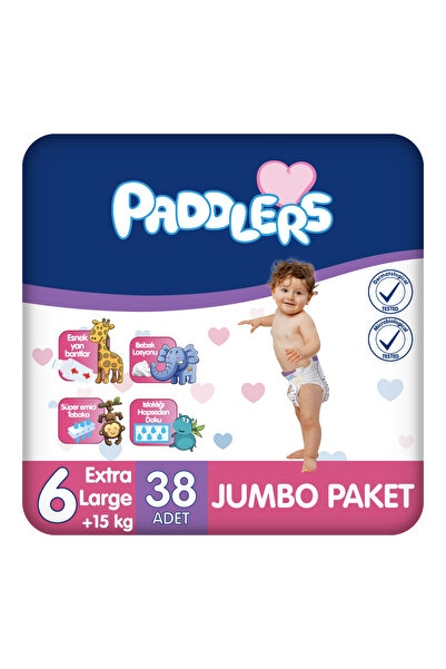 Paddlers Bebek Bezi 6 Numara X-large 38 Adet (15+kg) Jumbo Paket