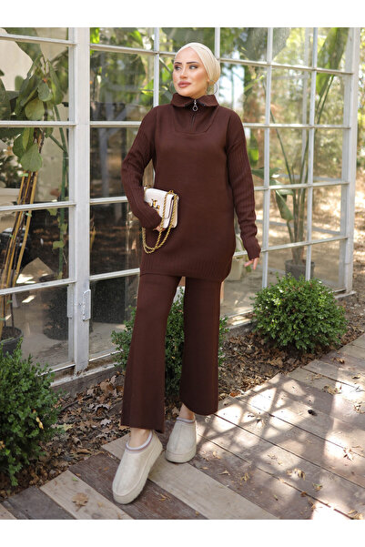 SAHRA BUTİK Sahra Boutique - Brown Knitwear Set