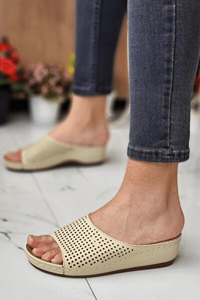 Neon Shoes Criminal Women's Stylish Laser Patterned Daily Orthopedic Sole Slippers Guest Young Mother Out Home Slippers