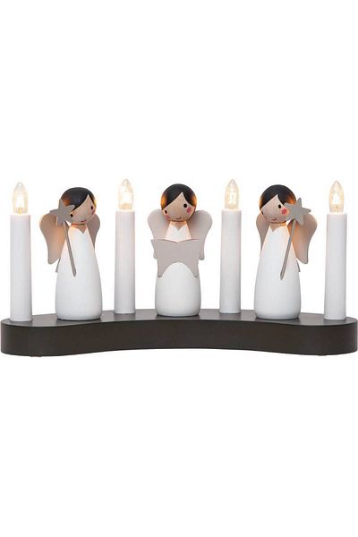Eglo 411002   "Angel Choir" Candle Set of 4 - E10 Wood, 15cm High, 31cm Long
