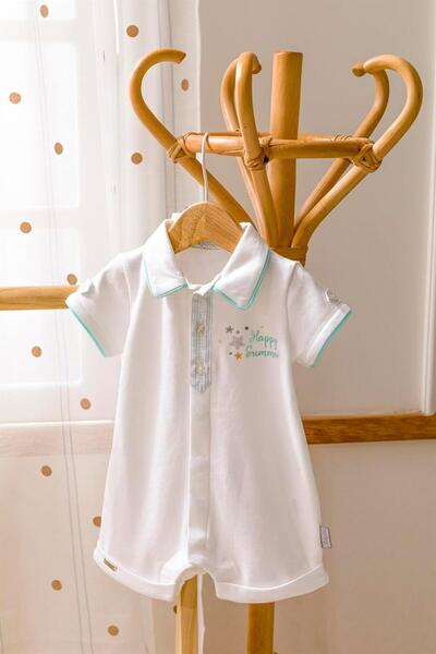 Babydola Erkek Bebek Kısa Kollu Yakalı Tulum-13756