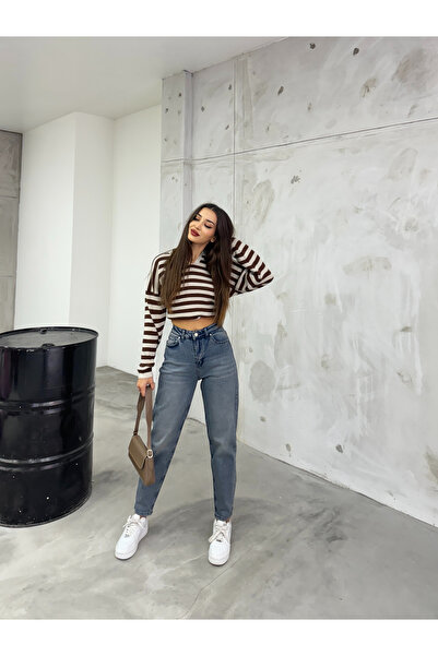 BİKELİFE Kadın Esnek/LikralıYüksek Bel Mom Jeans