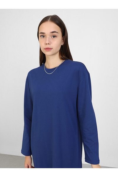 Benin Ριγέ Λεπτομερές Colorblock Hijab Φόρεμα - Navy Blue - Benin