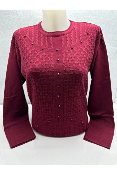 Adonya ТРИКОТАЖНА СВІТЧКА З РЕЛЬЄФНИМ ВІЗЕРУНКОМ І ДЕТАЛЯМИ З КАМЕНІВ, ЗИМОВА...