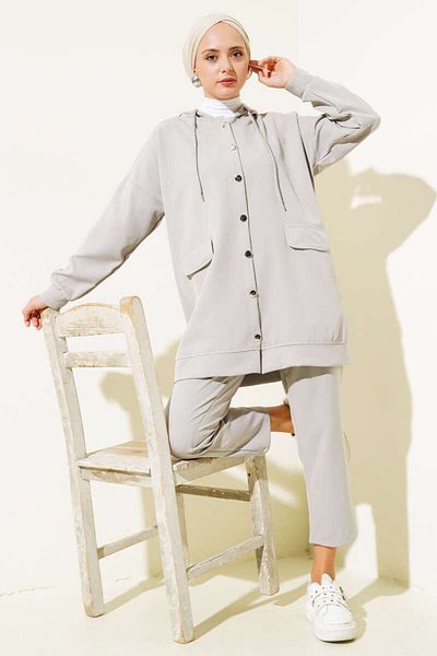 VOLT CLOTHİNG Women's Metal Buttoned Double Suit