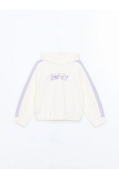 LC Waikiki Φούτερ για κορίτσια με κουκούλα LCW Kids Cream