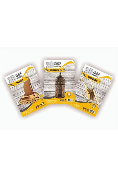 MAKETÇİNİZ 3 Piece Model Set-7 Galata Tower-sailboat-helicopter