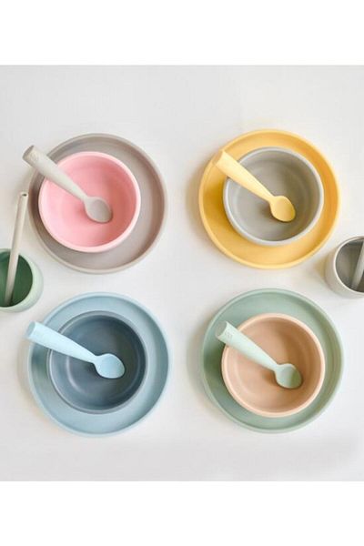 OiOi Basics Silikon Kaydırmaz Kase Aqua Green