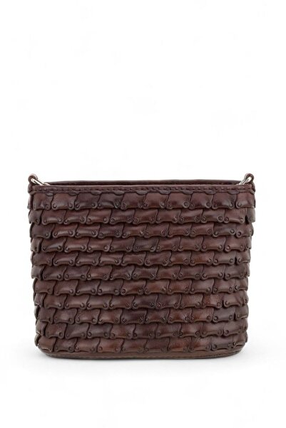 GÖN Hand Made Kahve Kadın Çapraz Askılı Çanta Tum