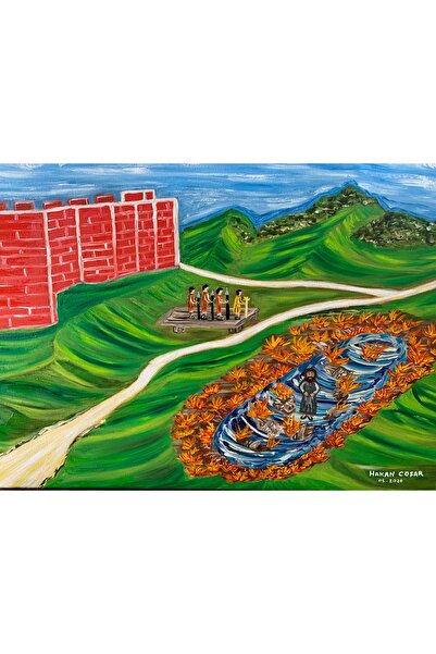 Ateş ve Su, Elyapımı yağlıboya resim 50x70