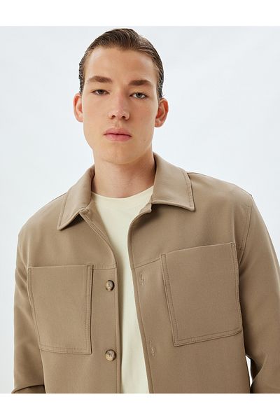 Koton Shirt Collar Pocket Detailed Seasonal Jacket