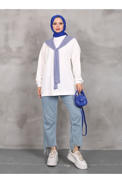 VAV Λευκό φούτερ Vav Shawl