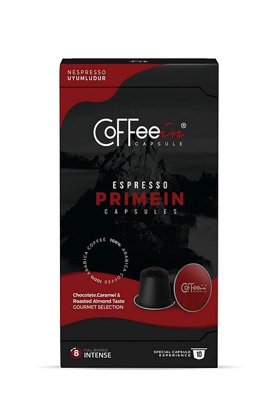 Coffeein Espresso Primein Aluminum Nespresso Coffee Capsules 10 Pack (Nespresso Compatible) 100% Arabica