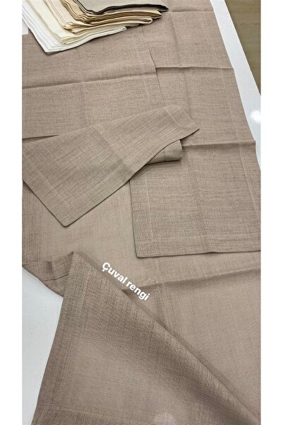 DUYGU KUMAŞ Köşe Çevrili Linen Kumaş Salon Set
