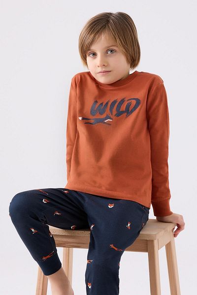 Rolypoly Комплект пижама с дълъг ръкав Roly Poly 3433 Garson Wild Boy Light Cinnamon