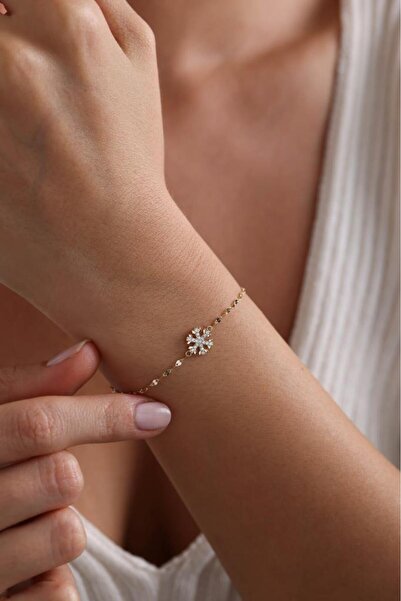 Tufanlar Kuyumculuk 14 Ayar Altın Kar Tanesi Bileklik