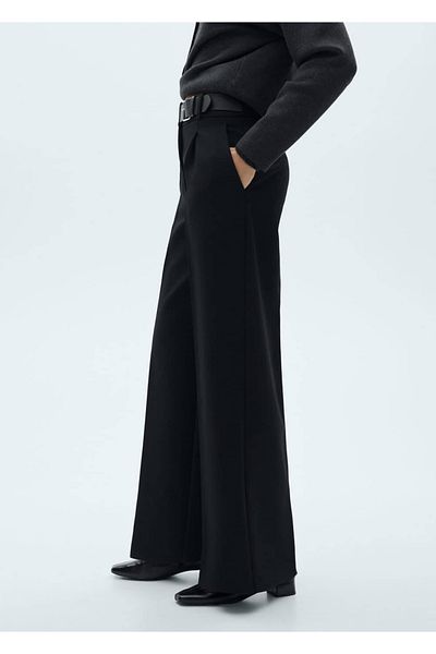 MANGO Woman Straight-cut trousers with belt