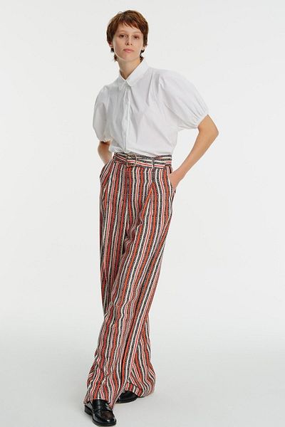 Exquise Wide Leg Patterned Trousers