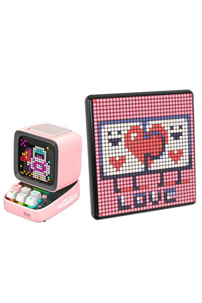 DIVOOM Ditoo Pro Pembe Bluetooth Hoparlör Ve Pixoo Max Led Ekran Seti