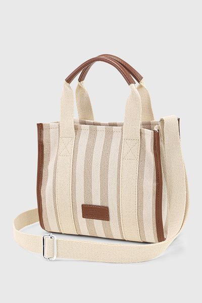 Housebags Мъжка чанта на кремави райета 245