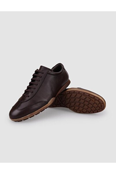 Cabani Ανδρικά casual παπούτσια 100% γνήσιο δέρμα καφέ με κορδόνια