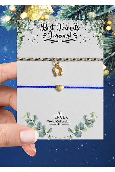 Tergek Luck Star Couple Christmas Bracelet Bead Jewelry Bff Accessory Gift for Lover Birthday Friend