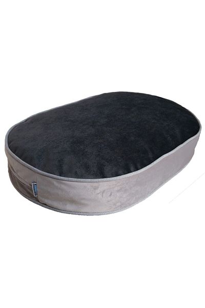 viscopet Black Premium Visco Filled Washable Ellipse Cat Dog Bed 50x80x10cm