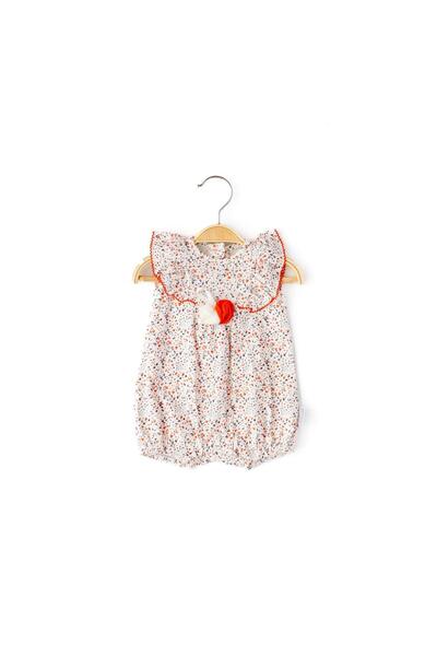 Babydola Kız Bebek Kısa Kollu Çiçekli Tulum-13783