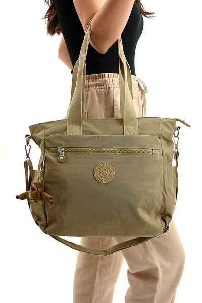 Sanmorris Sn 3032 Model Geantă Crinkle Multi-Compartiment Impermeabil - Umăr Mink